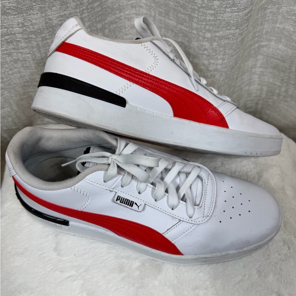 PUMA 381109-03 Men’s White Red Leather Trainers Size 11 - Picture 8 of 8